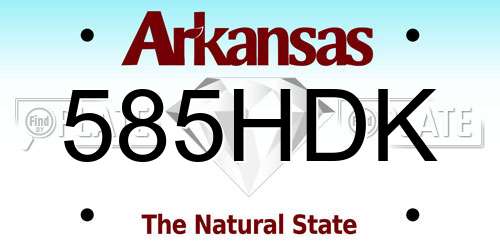 585HDK Arkansas License Plate