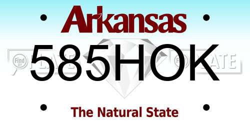 585HOK Arkansas License Plate