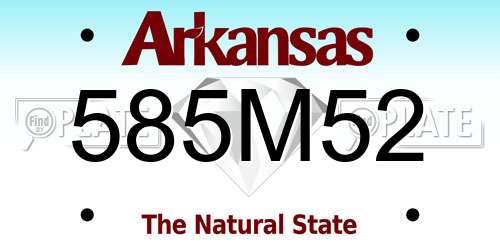 585M52 Arkansas License Plate