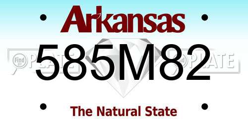 585M82 Arkansas License Plate