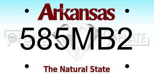 585MB2 Arkansas License Plate