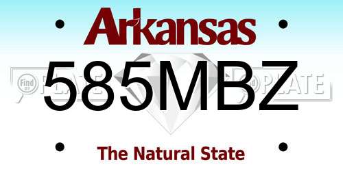 585MBZ Arkansas License Plate