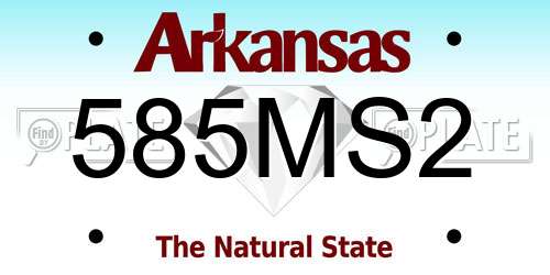 585MS2 Arkansas License Plate
