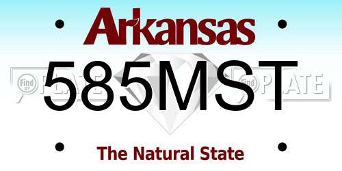 585MST Arkansas License Plate