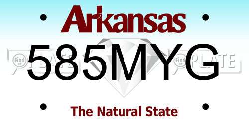 585MYG Arkansas License Plate