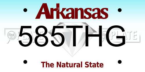 585THG Arkansas License Plate