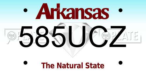 585UCZ Arkansas License Plate