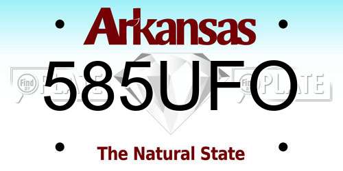 585UFO Arkansas License Plate