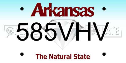 585VHV Arkansas License Plate