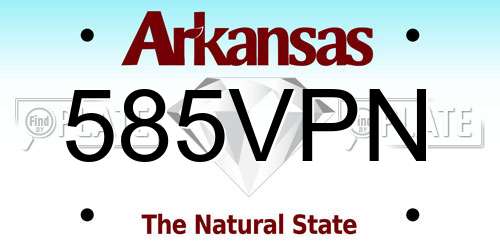 585VPN Arkansas License Plate