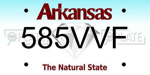 585VVF Arkansas License Plate