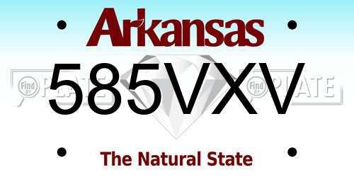 585VXV Arkansas License Plate