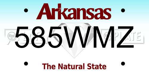 585WMZ Arkansas License Plate