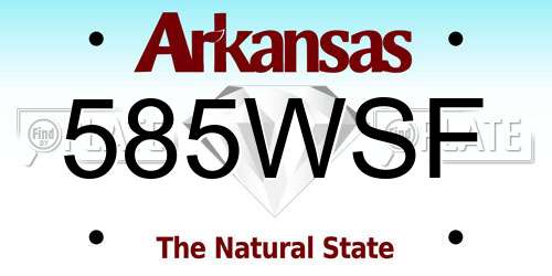 585WSF Arkansas License Plate
