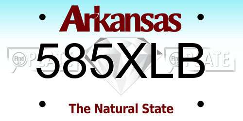 585XLB Arkansas License Plate
