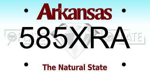 585XRA Arkansas License Plate