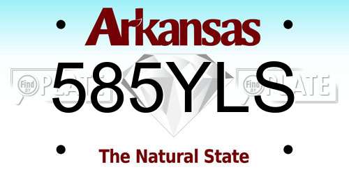 585YLS Arkansas License Plate