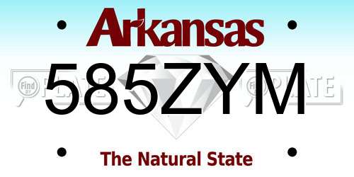 585ZYM Arkansas License Plate