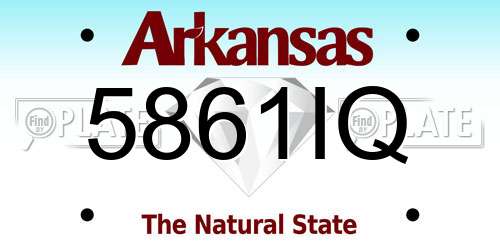 5861IQ Arkansas License Plate
