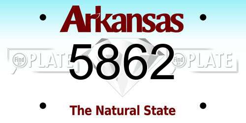 5862 Arkansas License Plate