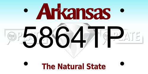 5864TP Arkansas License Plate