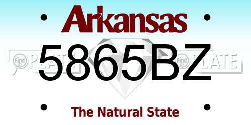 5865BZ Arkansas License Plate