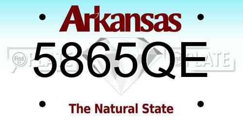 5865QE Arkansas License Plate