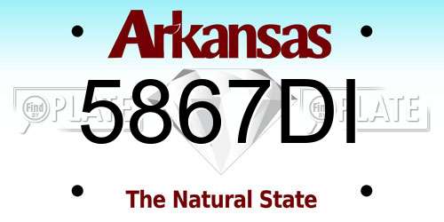 5867DI Arkansas License Plate