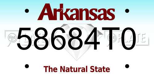 58684T0 Arkansas License Plate
