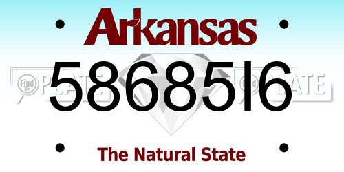 58685I6 Arkansas License Plate