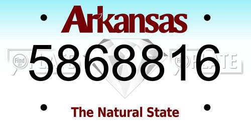 5868816 Arkansas License Plate