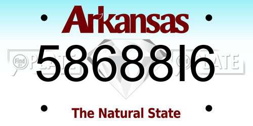 58688I6 Arkansas License Plate