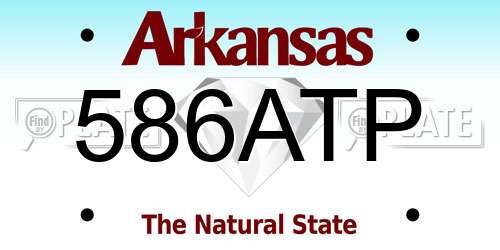 586ATP Arkansas License Plate