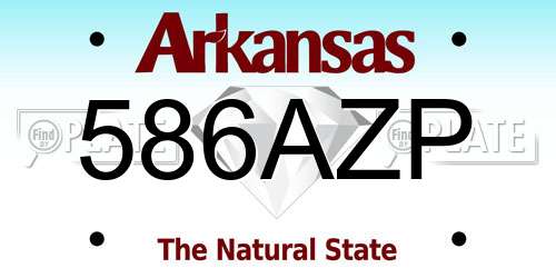 586AZP Arkansas License Plate