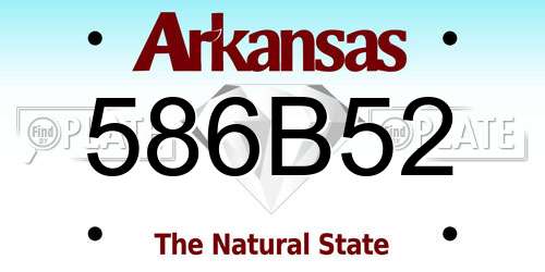 586B52 Arkansas License Plate