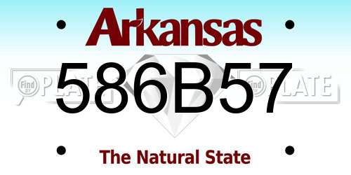 586B57 Arkansas License Plate