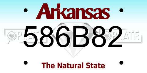 586B82 Arkansas License Plate