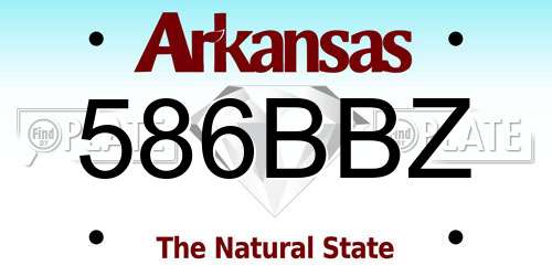 586BBZ Arkansas License Plate