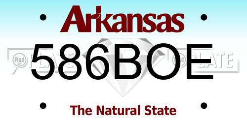 586BOE Arkansas License Plate