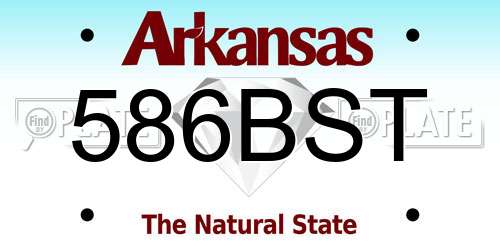 586BST Arkansas License Plate