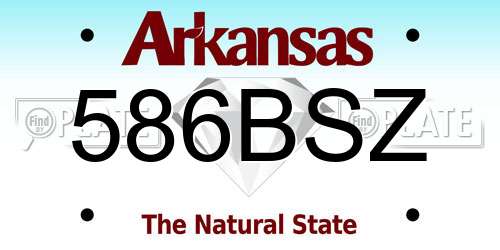 586BSZ Arkansas License Plate