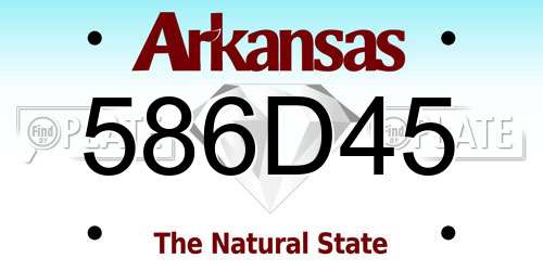 586D45 Arkansas License Plate