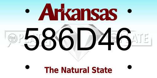 586D46 Arkansas License Plate