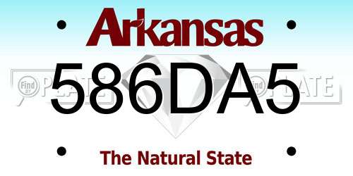 586DA5 Arkansas License Plate
