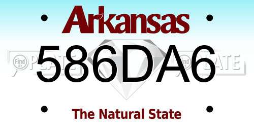586DA6 Arkansas License Plate