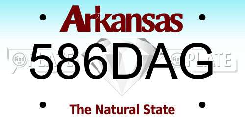 586DAG Arkansas License Plate