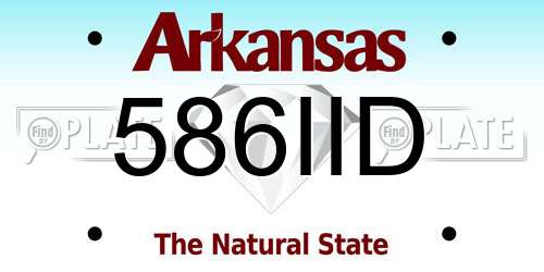 586IID Arkansas License Plate