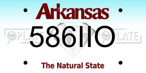 586IIO Arkansas License Plate