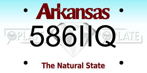 586IIQ Arkansas License Plate