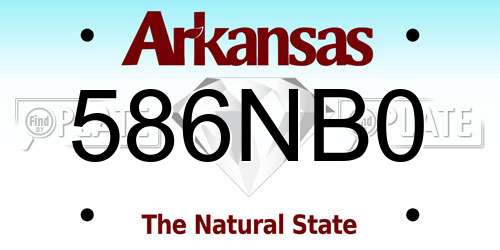 586NB0 Arkansas License Plate